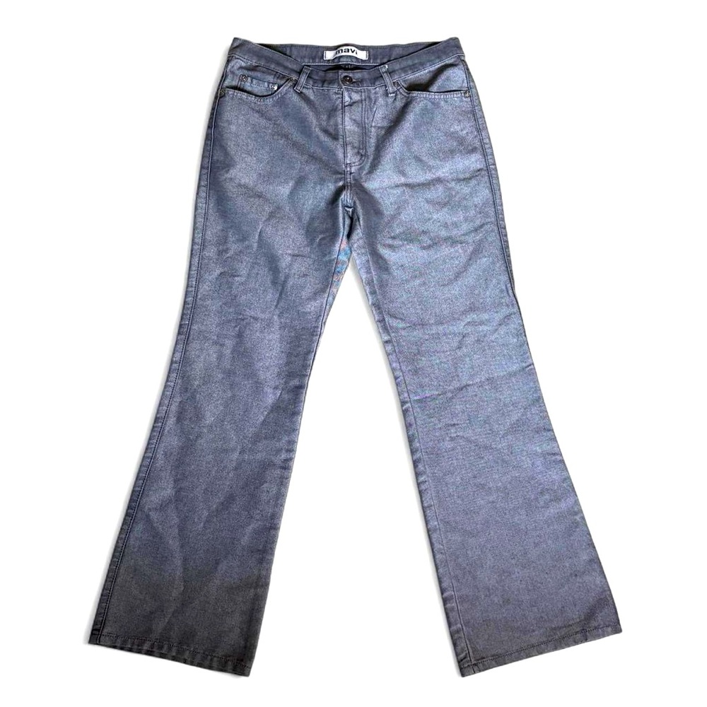 Y2K Vintage Mavi Molly Flare Jeans in Gray Shimmer Denim